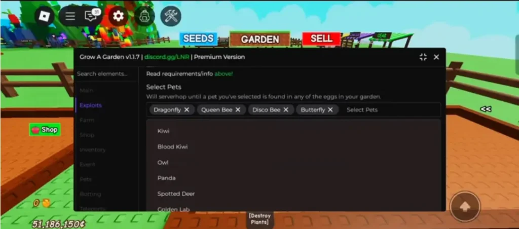 Get Dragonfly, Queen Bee, Disco Bee and Butterfly with this script