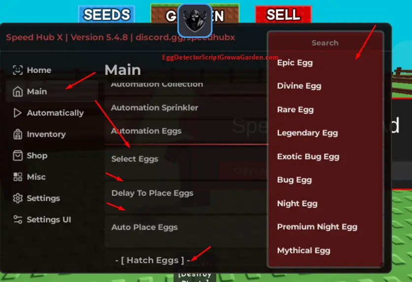 Egg hatch script speed hub x